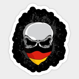 German Bandana Skull Sticker